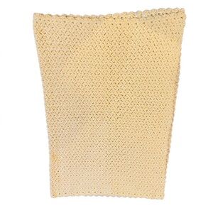 Hand Crocheted Yellow‎ Baby Blanket. 44” X 33”